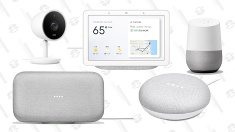 Google Home Hub | $99 | Walmart Smart Lighting Starter Kit (Mini and a GE C-Life bulb) | $35 | WalmartGoogle Home Max | $300 | WalmartGoogle Home Mini | $29 | WalmartNest Indoor Security Camera | $169 | Walmart